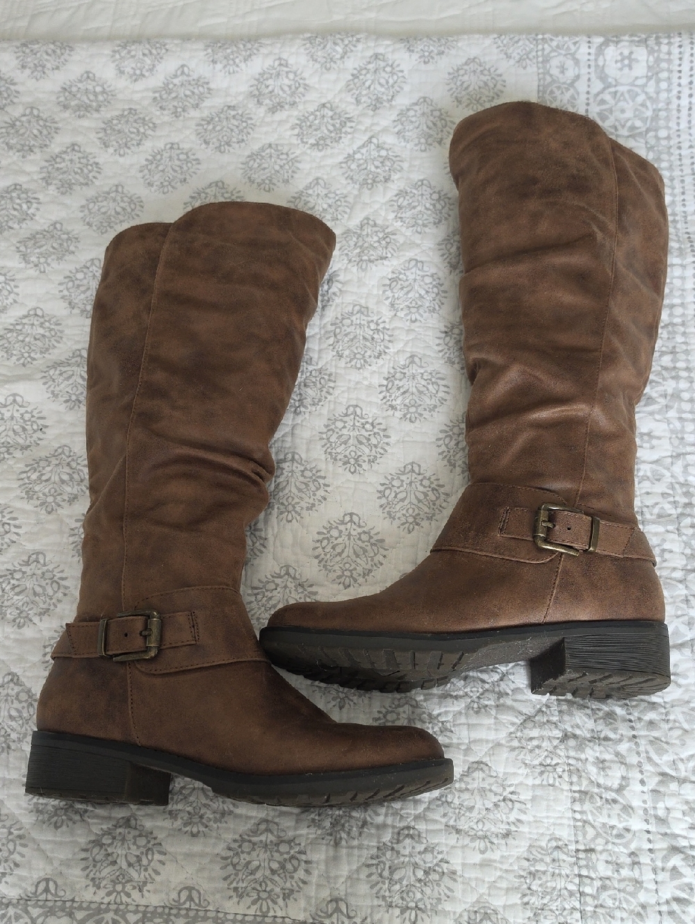 Limelight Brown Over-the-Knee Buckle Boots